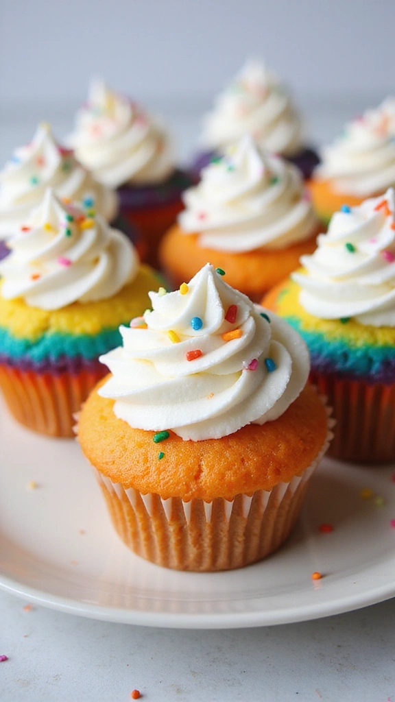 25 Parenting-Approved Gender Reveal Cupcake Ideas Everyone Will Love - 3. Rainbow Reveal Cupcakes