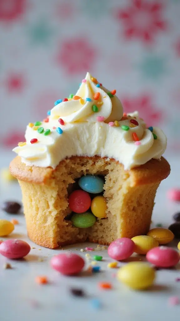 25 Parenting-Approved Gender Reveal Cupcake Ideas Everyone Will Love - 4. Gender Reveal Pinata Cupcake