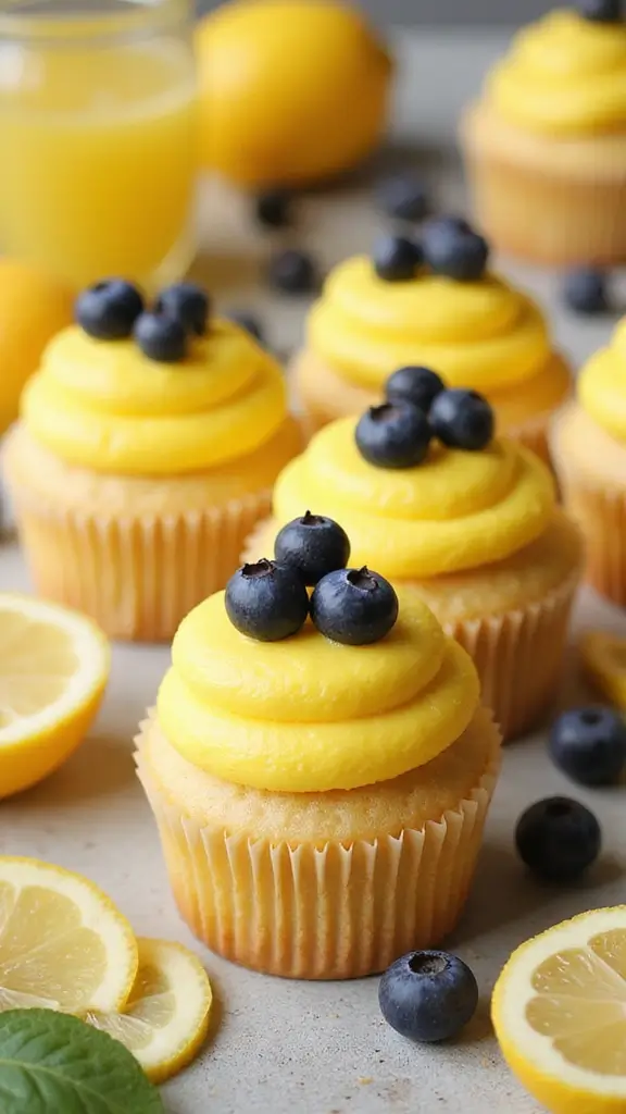 25 Parenting-Approved Gender Reveal Cupcake Ideas Everyone Will Love - 9. Blueberry Lemonade Cupcakes