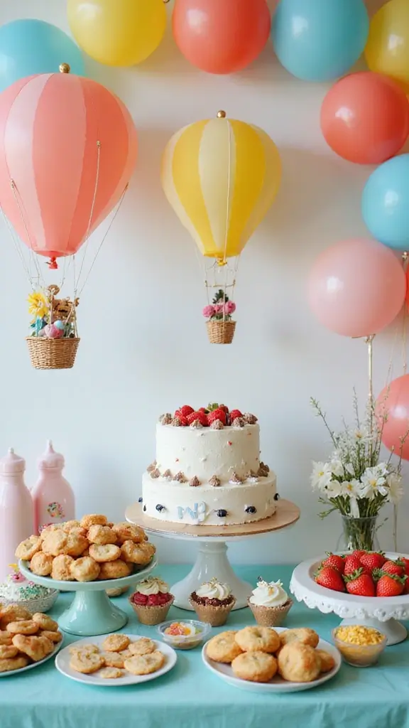 25 Sweet & Cute Baby Shower Ideas Parenting Families Adore - 5. Hot Air Balloon Adventure