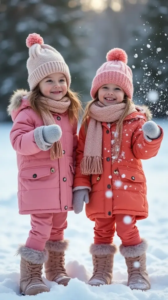 26 Matching Outfit Ideas for Twins You’ll Love - 18. Matching Winter Wear