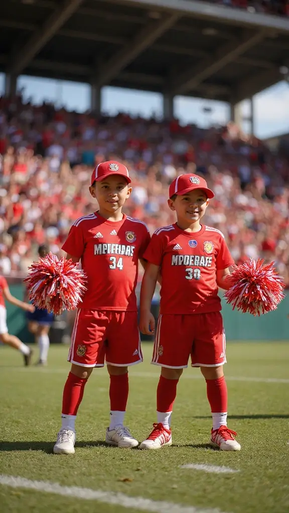 26 Matching Outfit Ideas for Twins You’ll Love - 5. Sports Team Spirit