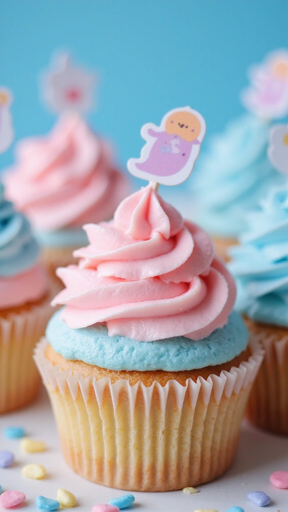 27 Gender Reveal Cupcake Ideas That Will Leave Your Guests Speechless! - 1. Classic Pink and Blue Swirl Cupcakes