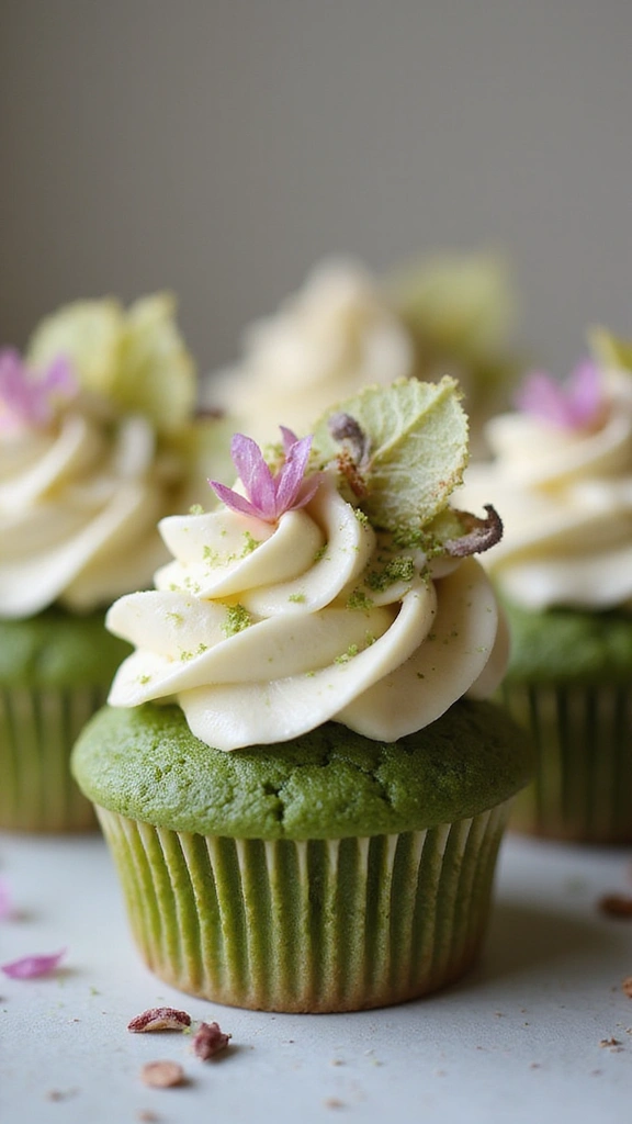 27 Gender Reveal Cupcake Ideas That Will Leave Your Guests Speechless! - 12. Matcha Green Tea Surprise Cupcakes