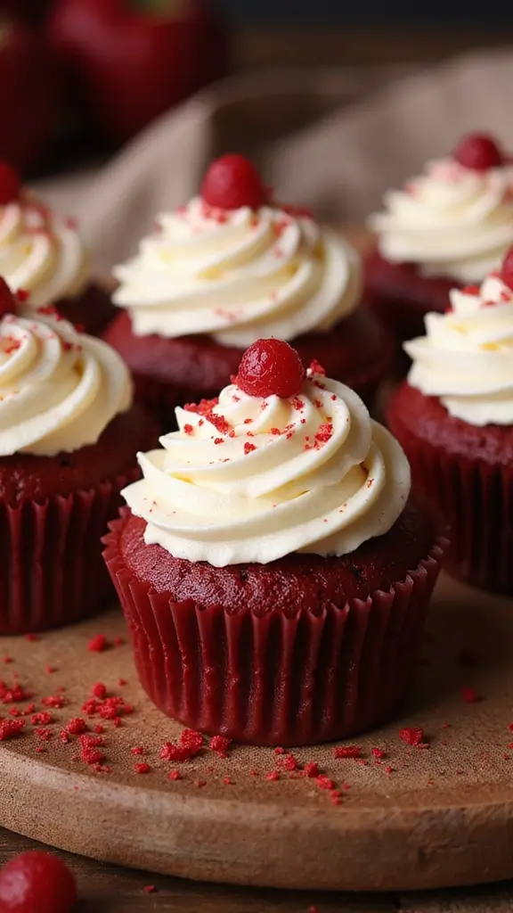 27 Gender Reveal Cupcake Ideas That Will Leave Your Guests Speechless! - 14. Decadent Red Velvet Cupcakes