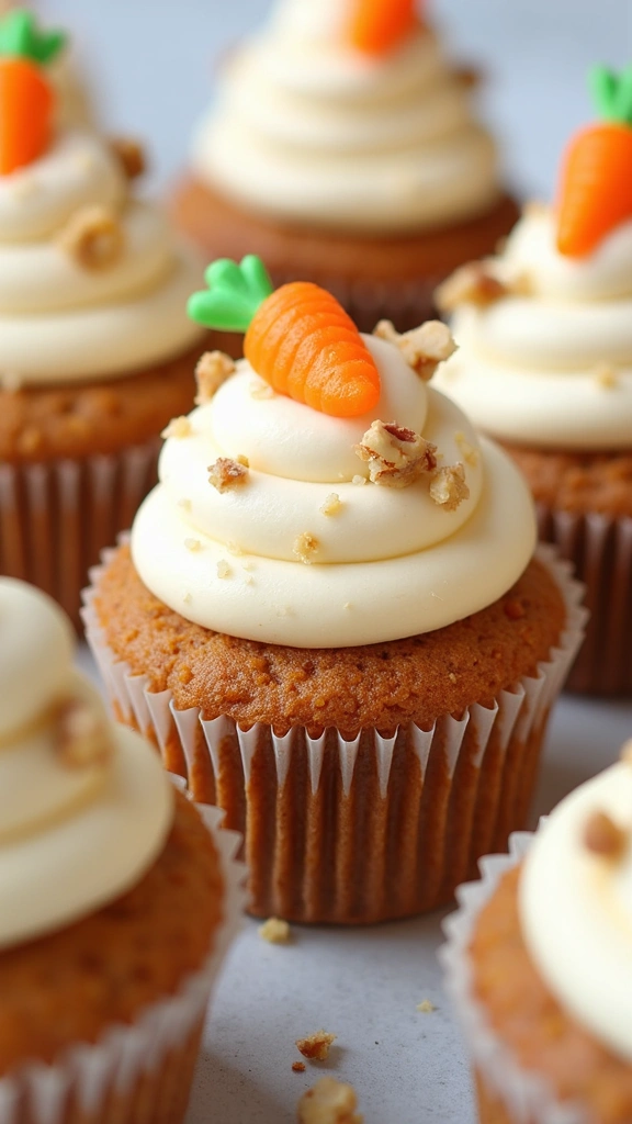 27 Gender Reveal Cupcake Ideas That Will Leave Your Guests Speechless! - 17. Carrot Cake Cupcakes