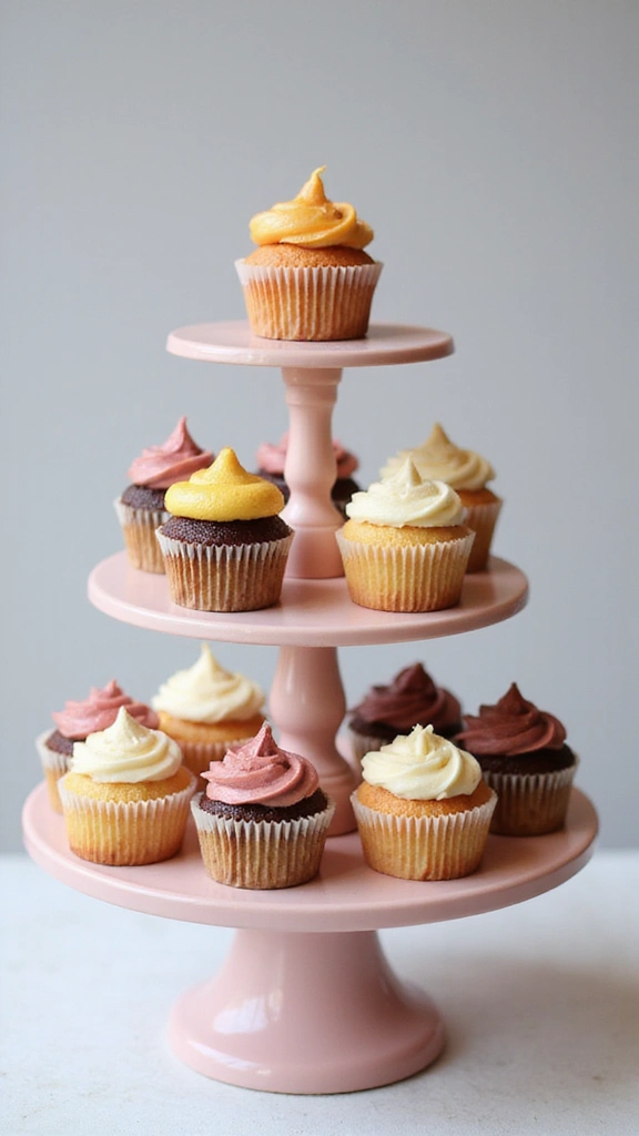 27 Gender Reveal Cupcake Ideas That Will Leave Your Guests Speechless! - 9. Mini Cupcake Tower