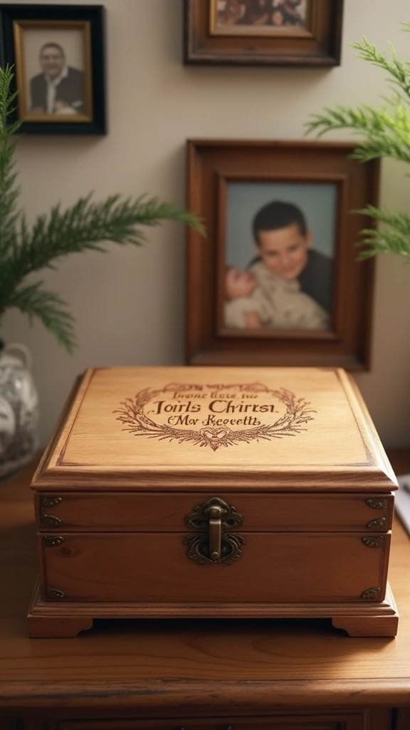 Unique 20th Anniversary Gift Ideas for Couples Who Cherish Family Memories - 14. Engraved Keepsake Box