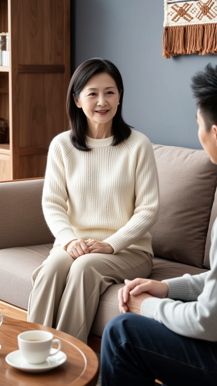 Woman listening attentively to man speaking with full focus and presence