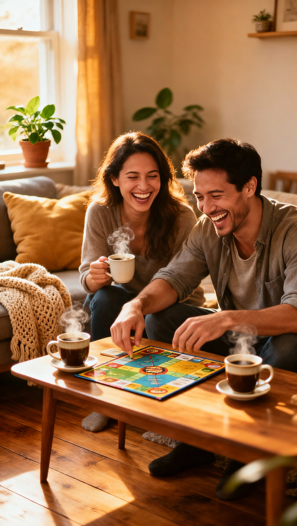 Two people laughing together and enjoying quality time as friends